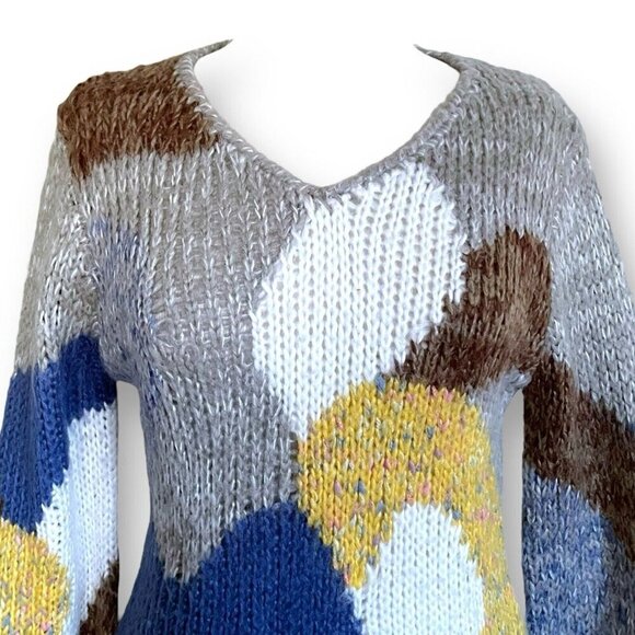 Sioni Womens Tunic Sweater Sz Medium Artsy Boho Wool Blend Bell Sleeve - Picture 3 of 6